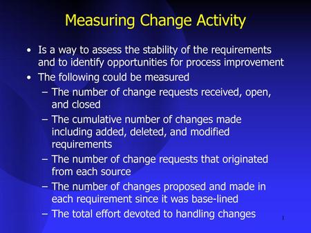 Measuring Change Activity