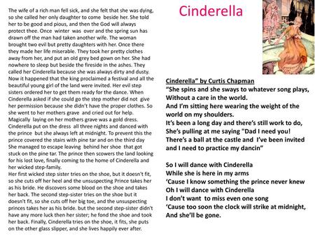 Cinderella Cinderella” by Curtis Chapman