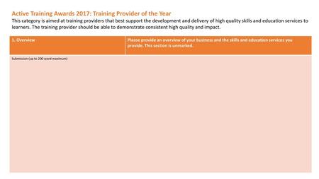 Active Training Awards 2017: Training Provider of the Year