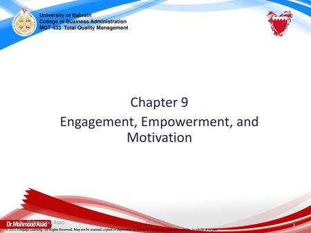 Chapter 9 Engagement, Empowerment, and Motivation