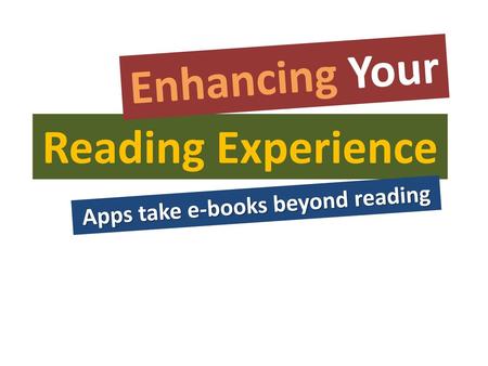 Apps take e-books beyond reading