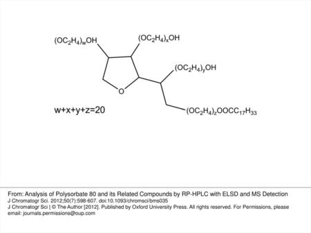 Figure 1. Typical structure of polysorbate 80.