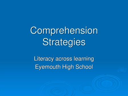 Comprehension Strategies