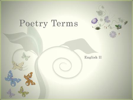 Poetry Terms English II.