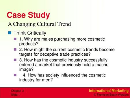 Case Study A Changing Cultural Trend Think Critically