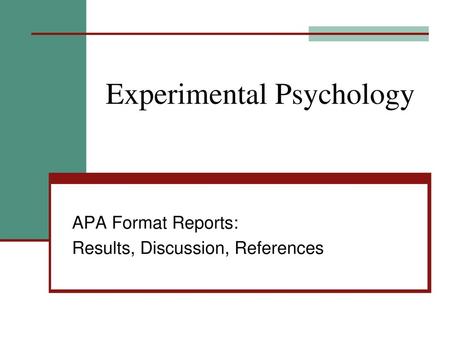 Experimental Psychology