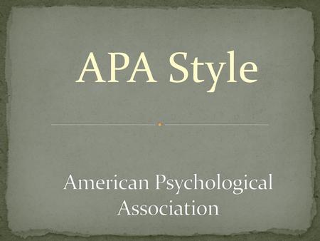 American Psychological Association