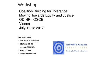 Workshop Coalition Building for Tolerance: