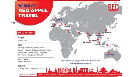 RED APPLE TRAVEL GROUP We are a multi destination DMC and see our world.  