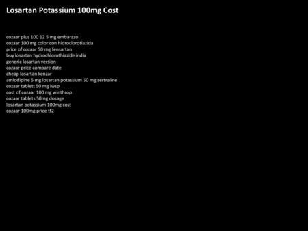 Losartan Potassium 100mg Cost