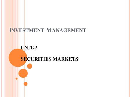 Investment Management