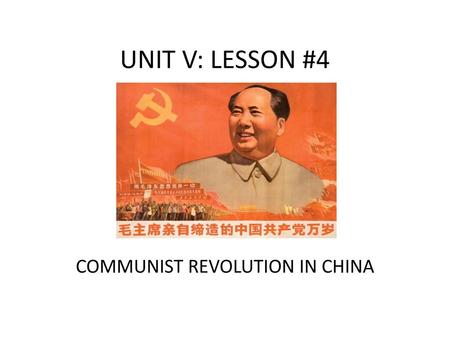 COMMUNIST REVOLUTION IN CHINA