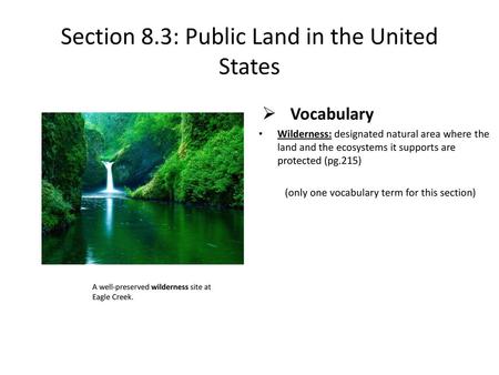 Section 8.3: Public Land in the United States