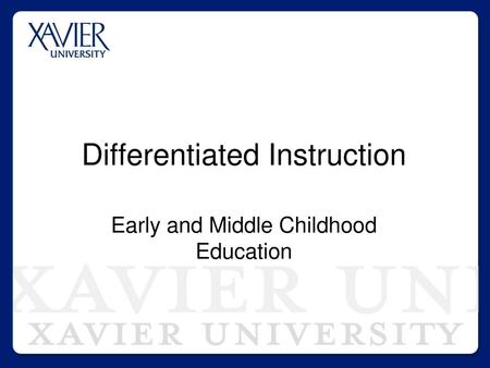 Differentiated Instruction