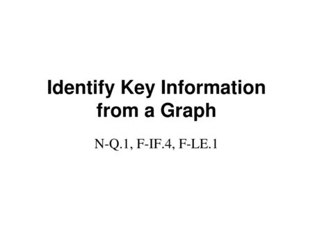 Identify Key Information from a Graph