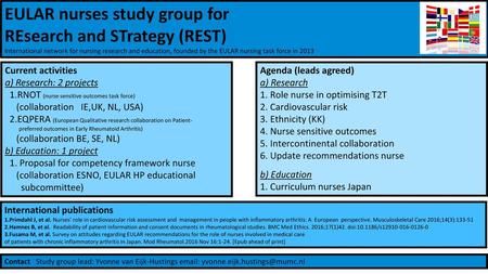 EULAR nurses study group for REsearch and STrategy (REST)