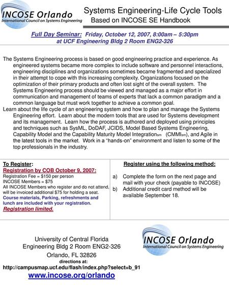 Systems Engineering-Life Cycle Tools