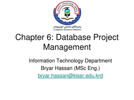 Chapter 6: Database Project Management