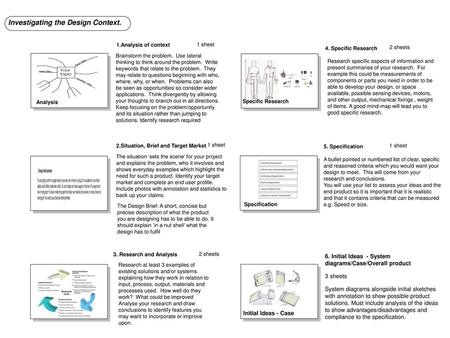 Investigating the Design Context.