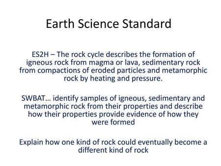 Earth Science Standard