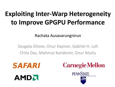 Exploiting Inter-Warp Heterogeneity to Improve GPGPU Performance