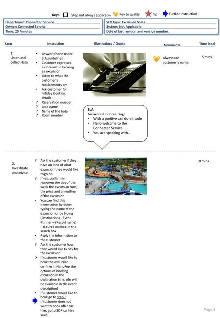 Page 1 Key:- Step not always applicable Key to quality Tip