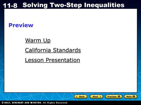 Preview Warm Up California Standards Lesson Presentation.