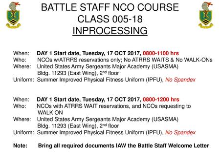 BATTLE STAFF NCO COURSE