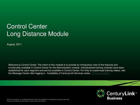 Control Center Long Distance Module