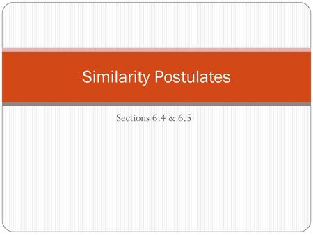 Similarity Postulates