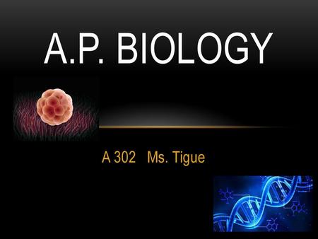 A.P. Biology A 302 Ms. Tigue.