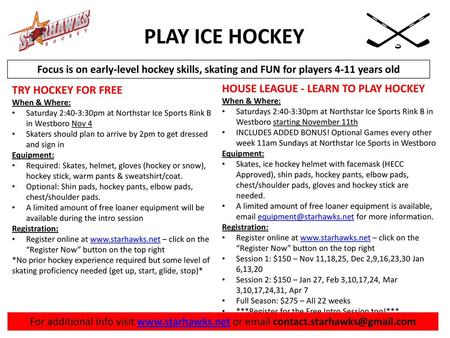 PLAY ICE HOCKEY TRY HOCKEY FOR FREE