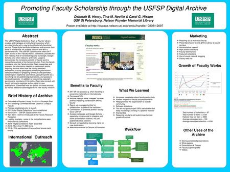 Promoting Faculty Scholarship through the USFSP Digital Archive