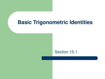 Basic Trigonometric Identities