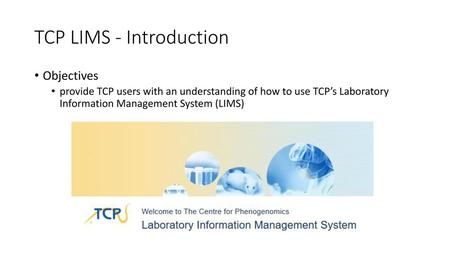 TCP LIMS - Introduction