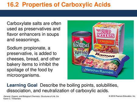 16.2 Properties of Carboxylic Acids