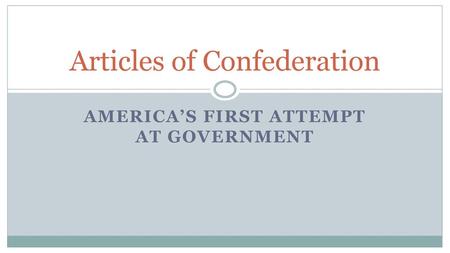 Articles of Confederation