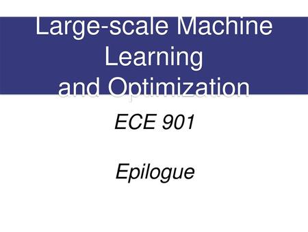 Large-scale Machine Learning