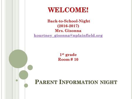 Parent Information night