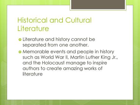 Historical and Cultural Literature