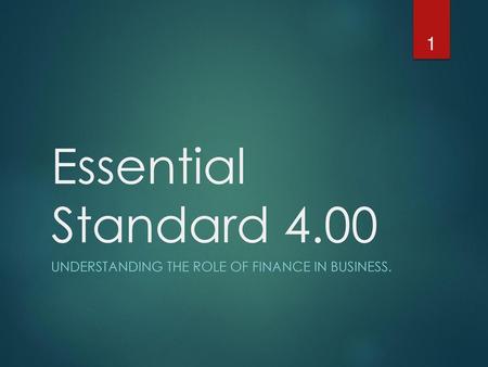 Understanding the role of finance in business.