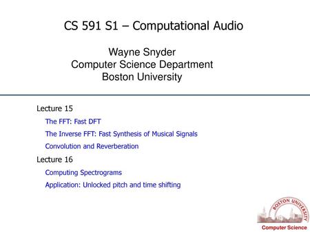 CS 591 S1 – Computational Audio