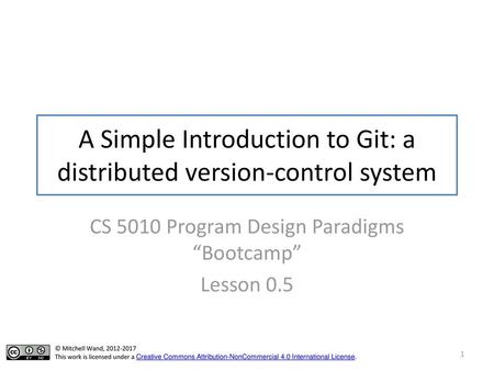 A Simple Introduction to Git: a distributed version-control system