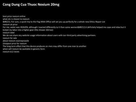 Cong Dung Cua Thuoc Nexium 20mg