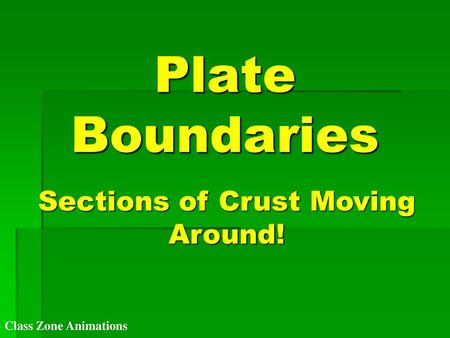 Sections of Crust Moving Around!