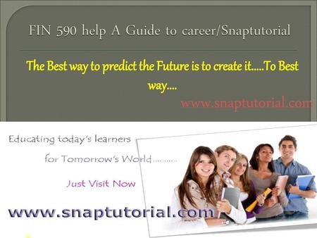 FIN 590 help A Guide to career/Snaptutorial