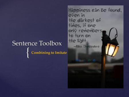 Sentence Toolbox Combining to Imitate.