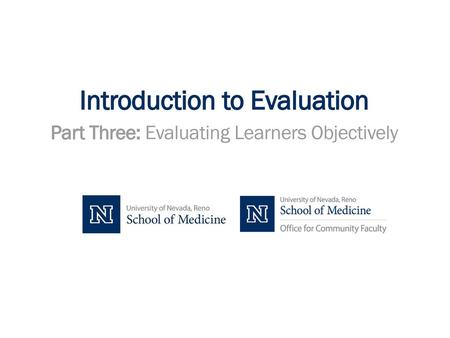 Introduction to Evaluation