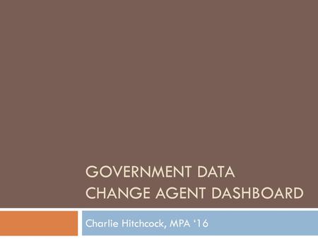 Government Data Change Agent dashboard