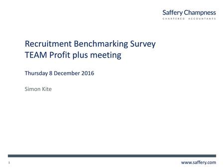 Recruitment Benchmarking Survey TEAM Profit plus meeting